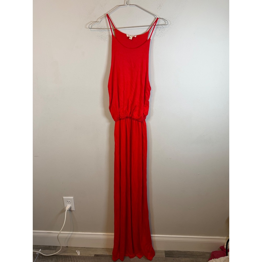 Rolla Coster Womens Maxi Dress Elastic Waist Red Size M